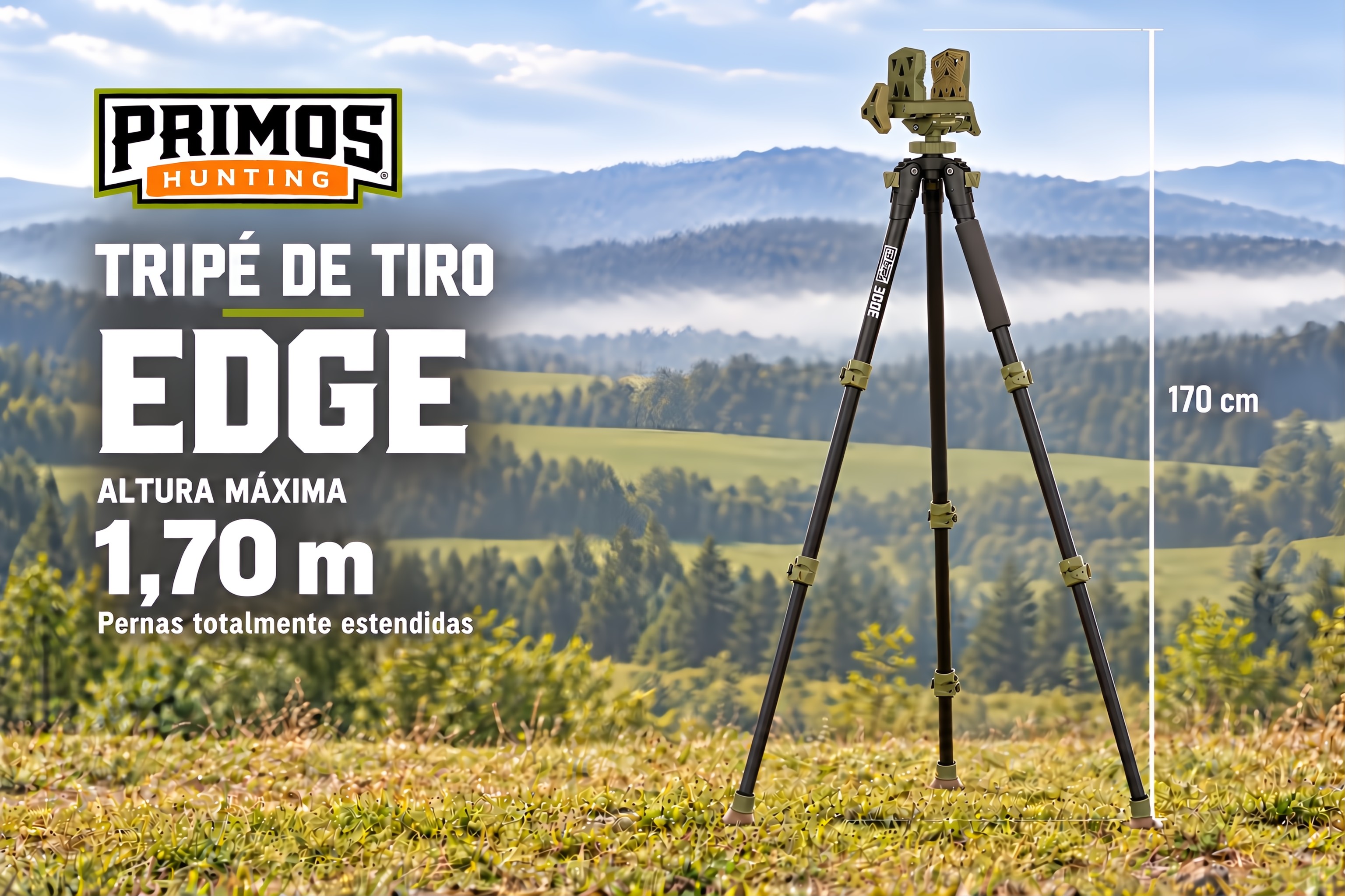 Tripé Primos Edge em alumínio com suporte ajustável 360° 