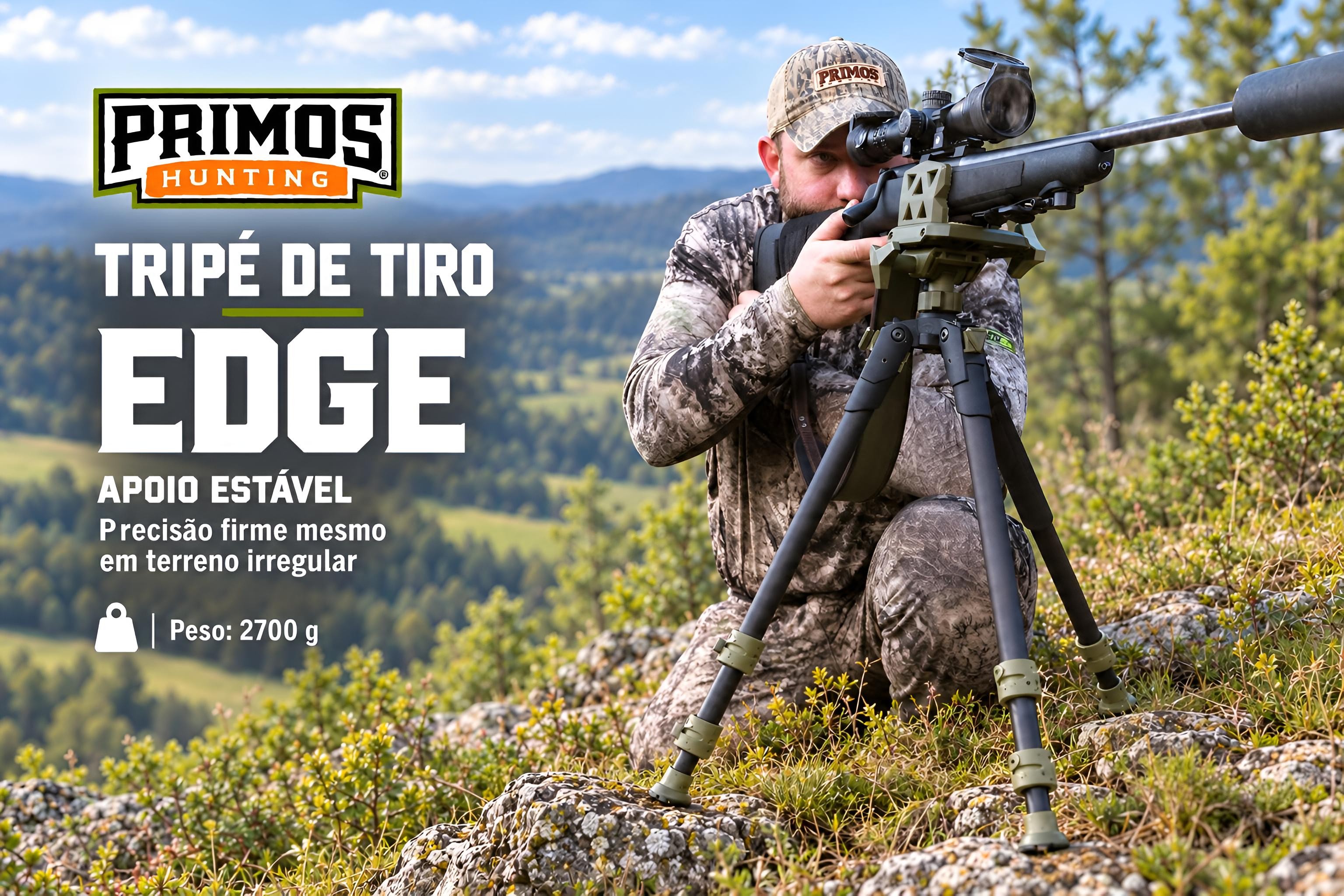 Tripé Primos Edge em alumínio com suporte ajustável 360° 