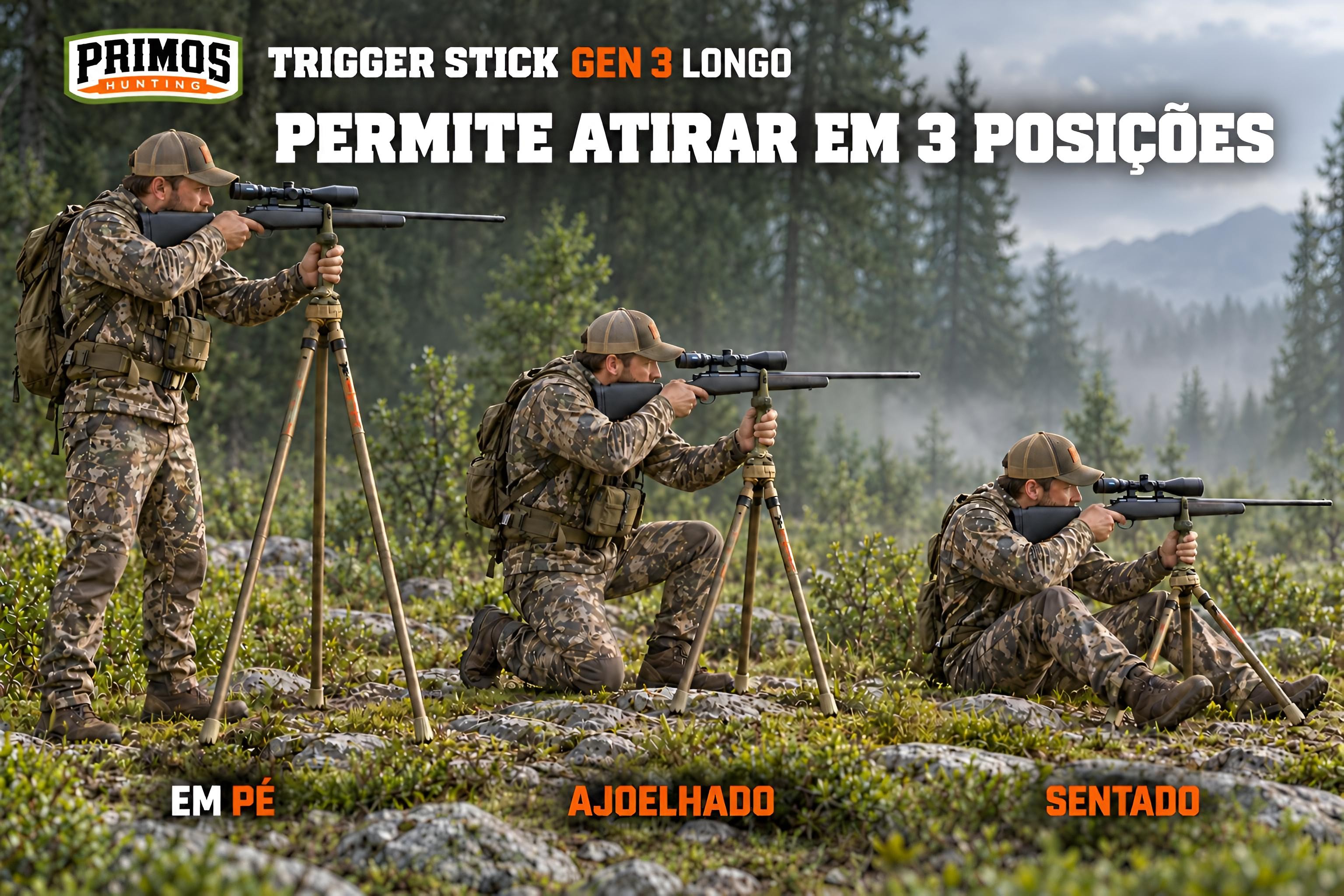 Tripé  Primos Trigger Stick Gen 3 Longo com gatilho 