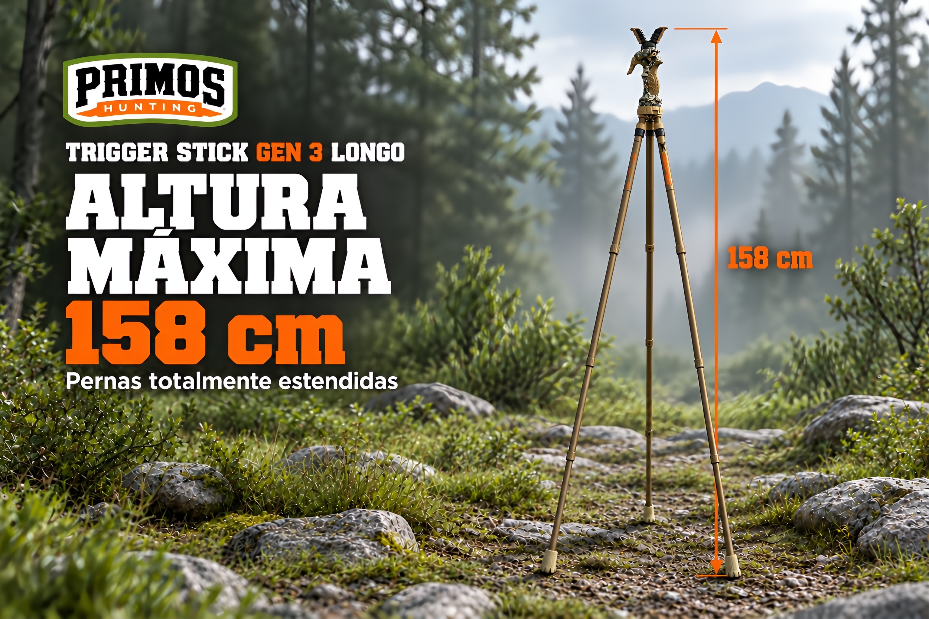 Tripé  Primos Trigger Stick Gen 3 Longo com gatilho 