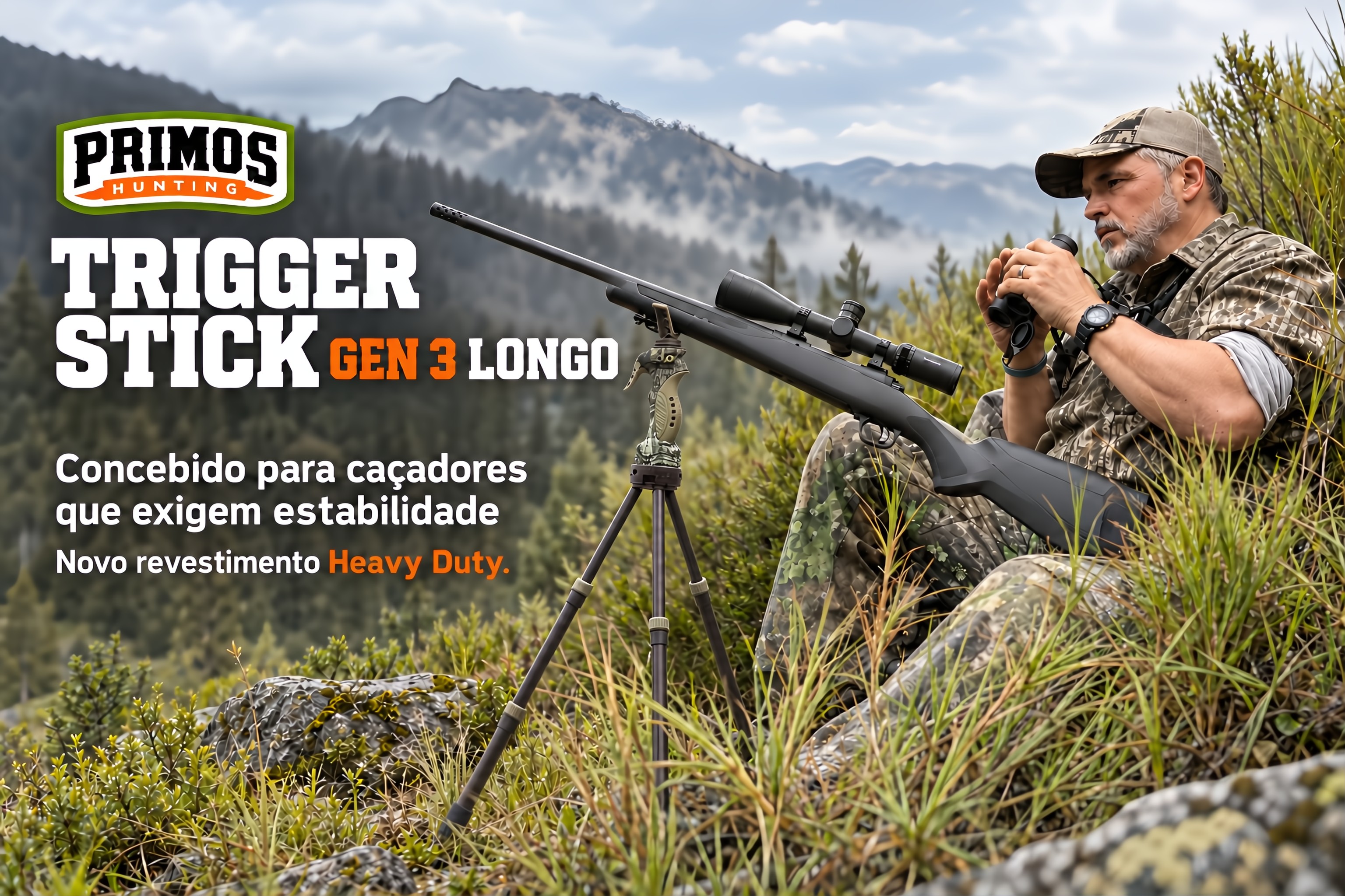 Tripé  Primos Trigger Stick Gen 3 Longo com gatilho 