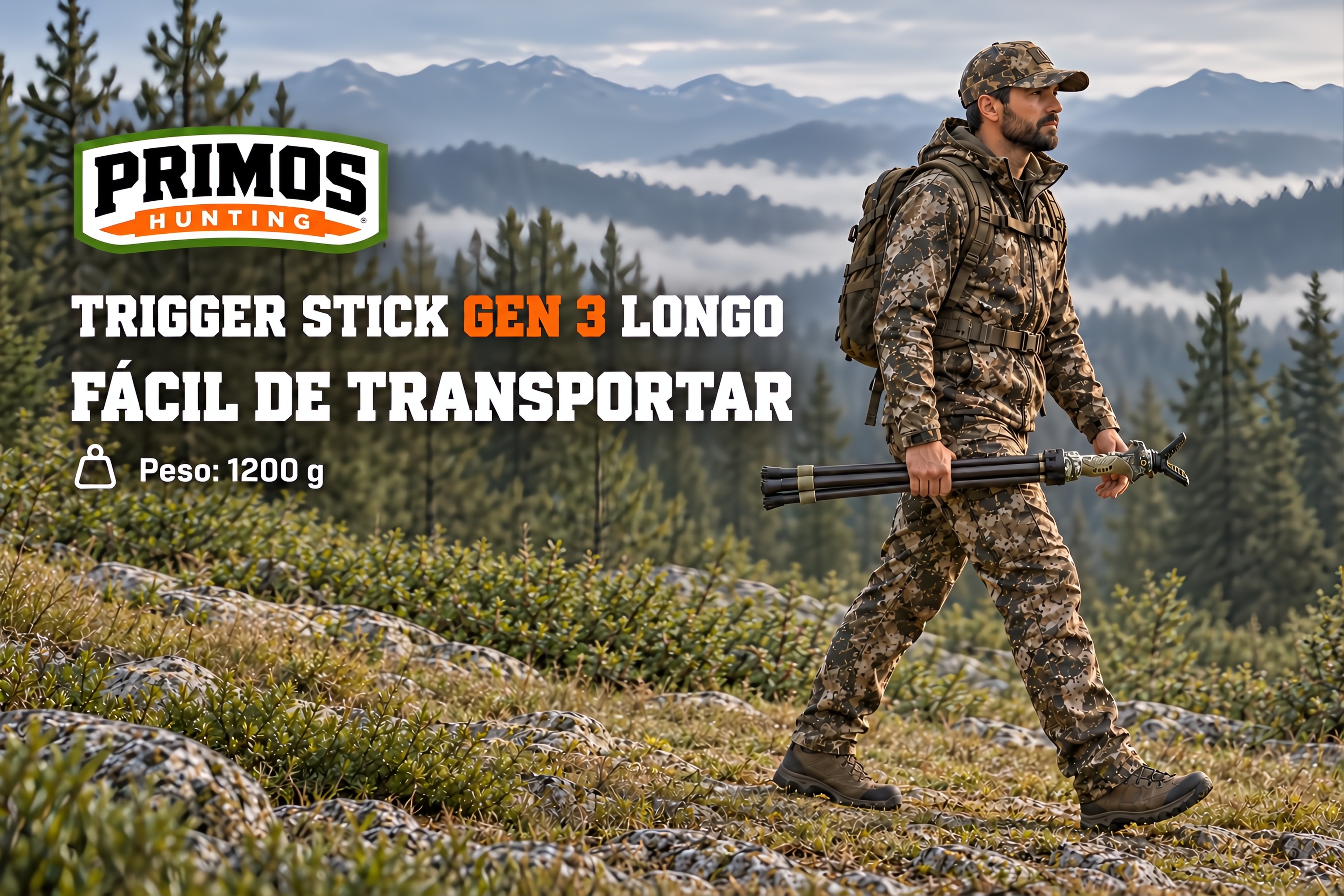 Tripé  Primos Trigger Stick Gen 3 Longo com gatilho 