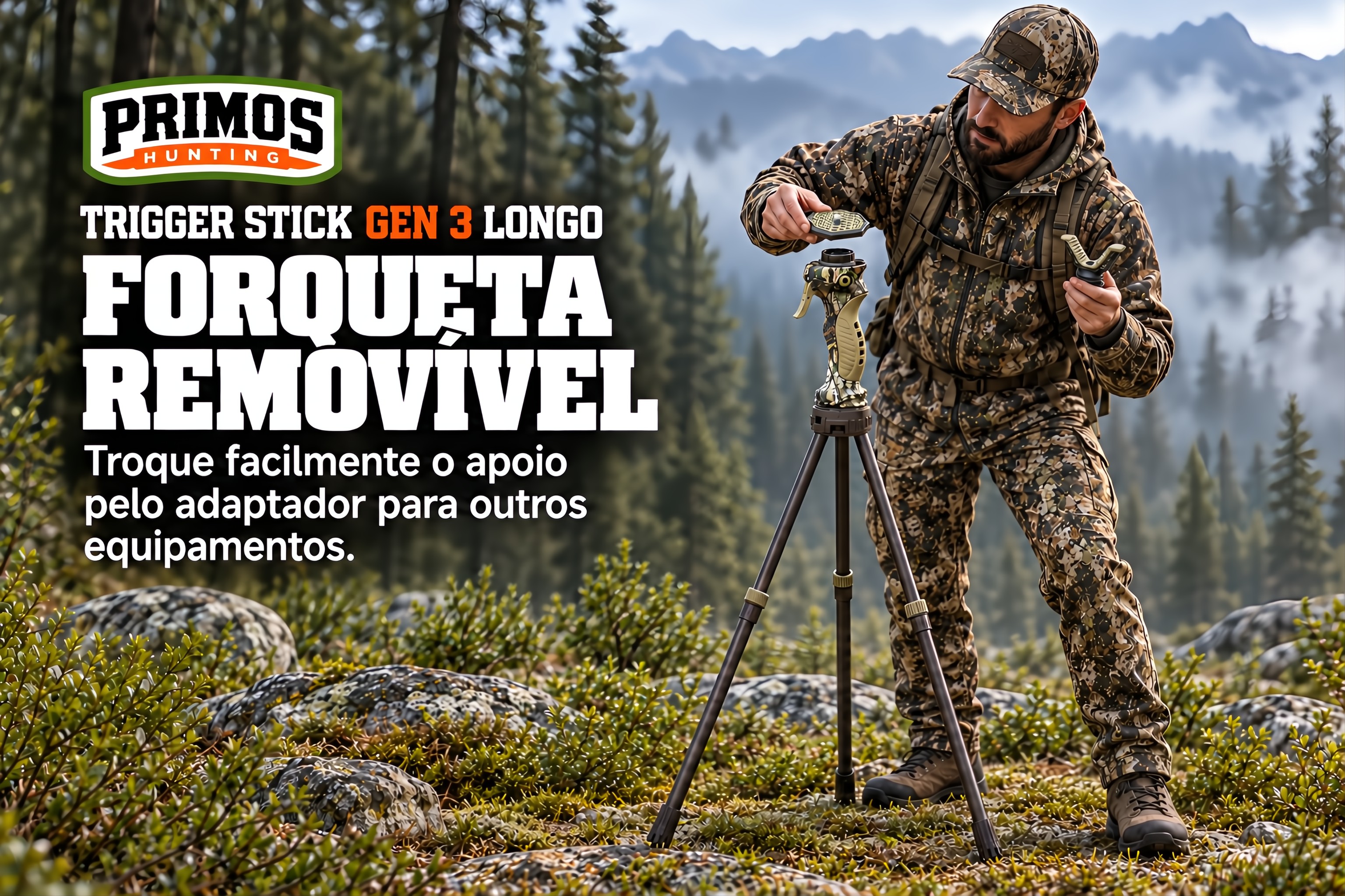 Tripé  Primos Trigger Stick Gen 3 Longo com gatilho 