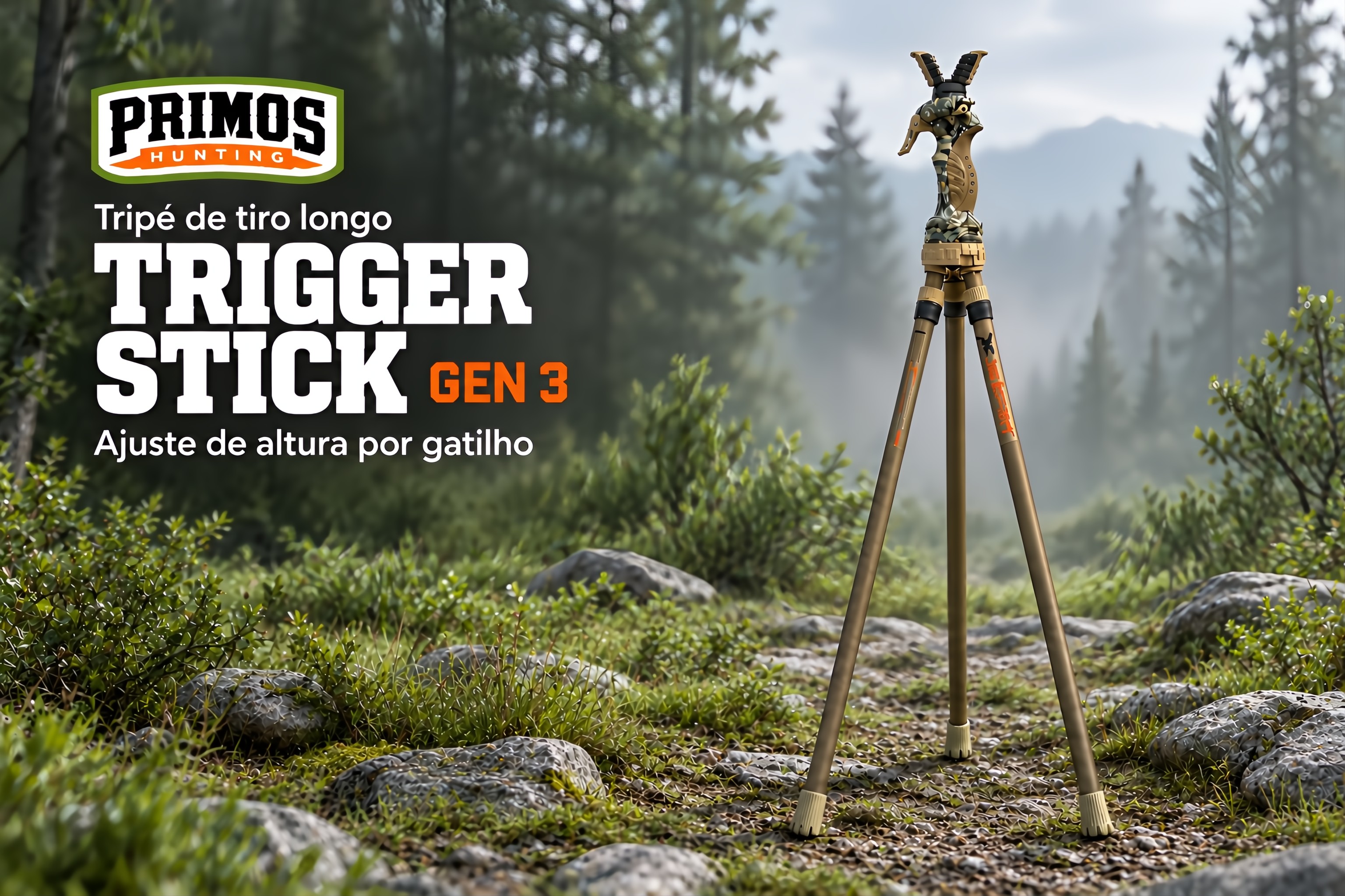 Tripé  Primos Trigger Stick Gen 3 Longo com gatilho