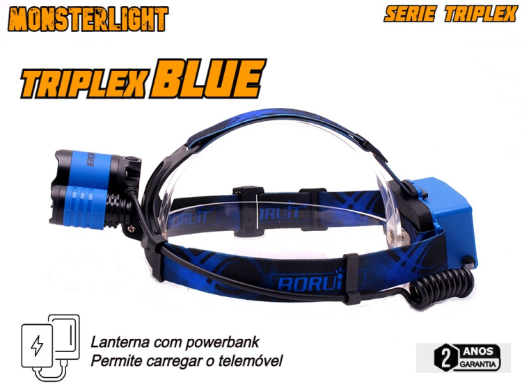 Kit lanterna cabeça MonsteLight Triplex Blue 