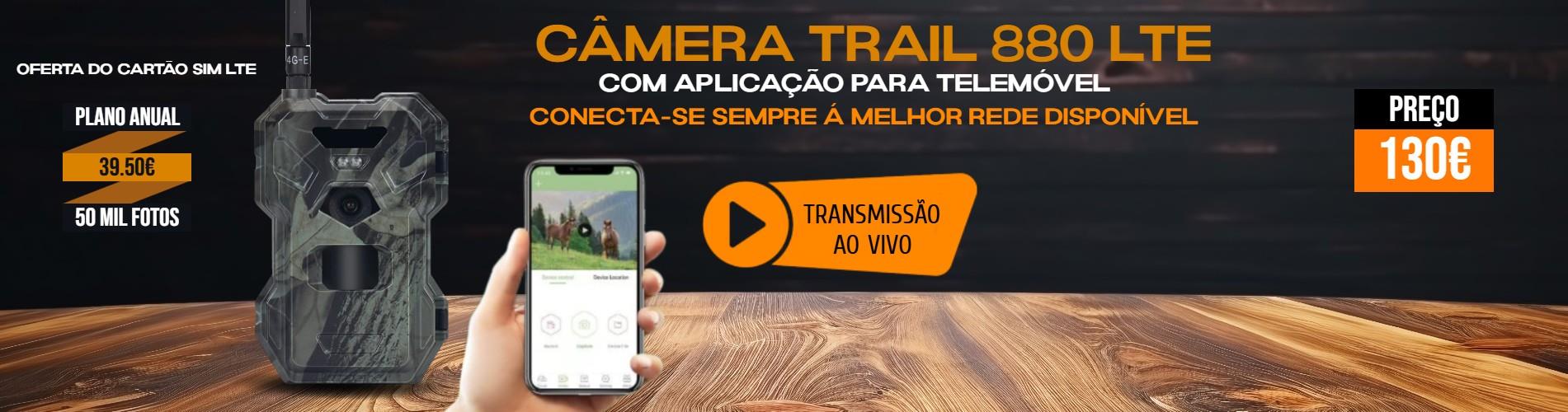 Câmera 880 LTE com aplicação envio de fotos e vídeos e transmissão em direto