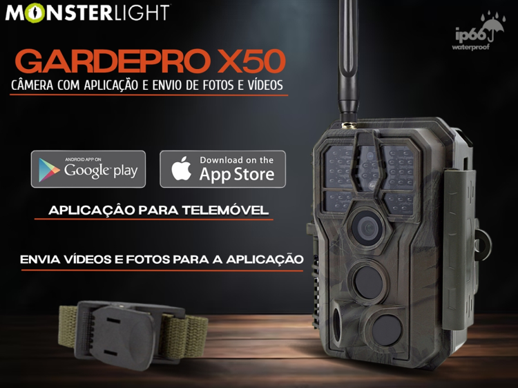 Câmera GardePro X50 LTE com aplicação para telemóvel