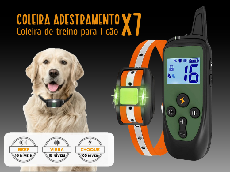 Coleira de adestramento à distância X7 para 1 cão                                                   